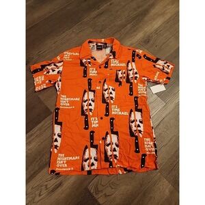 Halloween 2 Michael Myers Mens Sz‎ Small Button Up Shirt All Over Print